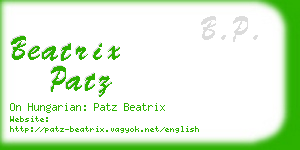 beatrix patz business card